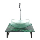 Kit Cuba De Vidro Quadrada 10mm Incolor Com Tampo De Vidro 40