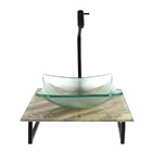 Kit Cuba De Vidro Quadrada 10mm Incolor Com Tampo De Vidro 40