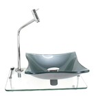 Kit Cuba De Vidro Quadrada 10mm Prata Com Tampo 40cm Incolor