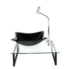 Kit Cuba De Vidro Quadrada 10mm Preta Com Tampo 40cm Incolor