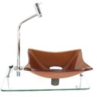 Kit Cuba De Vidro Quadrada 10mm Rose Gold Com Tampo 40cm Inco