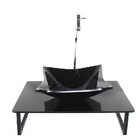 Kit Cuba De Vidro Quadrada 10mm Tampo 50cm Preto Full Com Sup