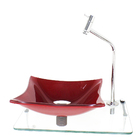 Kit Cuba De Vidro Quadrada 10mm Vermelho Ferrari Com Tampo 40