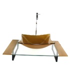 Kit Cuba De Vidro Quadrada Com Tampo 60cm Dourado Real E Supo