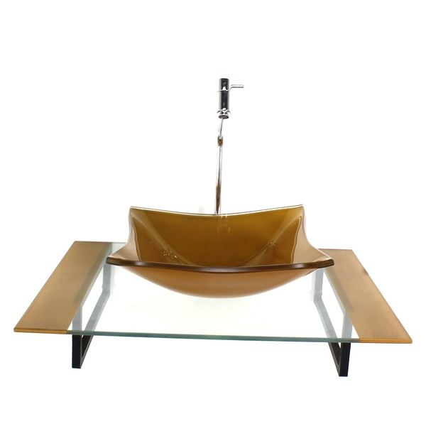 Kit Cuba De Vidro Quadrada Com Tampo 60cm Dourado Real E Supo