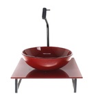 Kit Cuba De Vidro Redonda 10mm Com Tampo De Vidro 40cm X 40cm