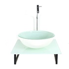 Kit Cuba De Vidro Redonda 10mm Com Tampo De Vidro 40cm X 40cm