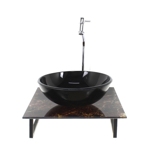 Kit Cuba De Vidro Redonda 10mm Com Tampo De Vidro 40cm X 40cm