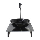 Kit Cuba De Vidro Redonda 10mm Com Tampo De Vidro 40cm X 40cm