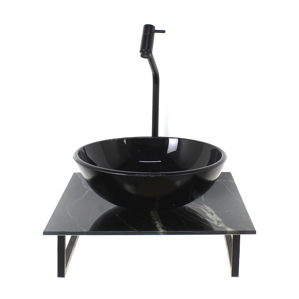 Kit Cuba De Vidro Redonda 10mm Com Tampo De Vidro 40cm X 40cm