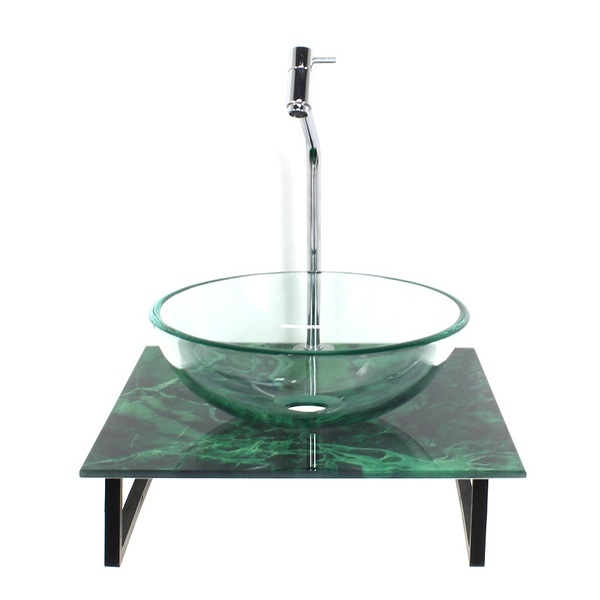 Kit Cuba De Vidro Redonda 10mm Incolor Com Tampo De Vidro 40c