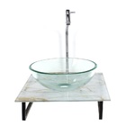 Kit Cuba De Vidro Redonda 10mm Incolor Com Tampo De Vidro 40c