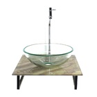 Kit Cuba De Vidro Redonda 10mm Incolor Com Tampo De Vidro 40c