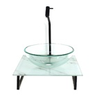 Kit Cuba De Vidro Redonda 10mm Incolor Com Tampo De Vidro 40c