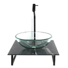 Kit Cuba De Vidro Redonda 10mm Incolor Com Tampo De Vidro 40c