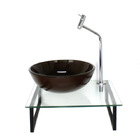 Kit Cuba De Vidro Redonda 10mm Marrom Tampo 40cm Incolor Com