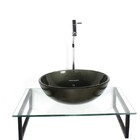 Kit Cuba De Vidro Redonda 10mm Ouro Envelhecido Tampo 50cm In