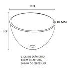 Kit Cuba De Vidro Redonda 10mm Preta Tampo 40cm Incolor Com S