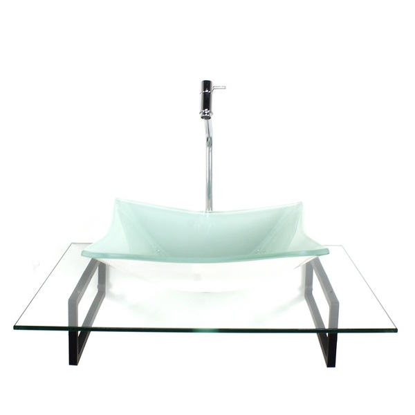 Kit Cuba De Vidro Retangular Branca Com Tampo 60cm Incolor E