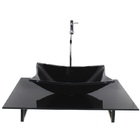 Kit Cuba De Vidro Retangular Com Tampo 60cm Preto Full E Supo