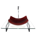 Kit Cuba De Vidro Retangular Curvada Vermelho Cereja Com Tamp