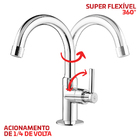 Kit Cuba Diamante Torneira Bica Móvel Lagune Cromada E Válvul