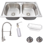 Kit Cuba Dupla 78x43 Inox 304 Gourmet Torneira Monocomando