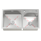 Kit Cuba Dupla Gourmet Nápoles Aço Inox 304 E Torneira Gourme