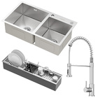 Kit Cuba Dupla Nápoles Aço Inox 304 Calha Oragnizadora Aço In