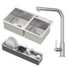 Kit Cuba Dupla Nápoles Aço Inox 304 Calha Oragnizadora Aço In