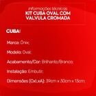 Kit Cuba Embutir Oval 39 X 30 Cm Com Valvula Cromada