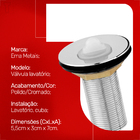 Kit Cuba Embutir Oval 50 X 38 Cm Com Valvula Cromada