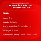 Kit Cuba Embutir Redonda 37 X 37 Cm Com Valvula Cromada