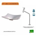 Kit Cuba F44 Com Torneira Link 1062 Metal 1/4 Volta Bege