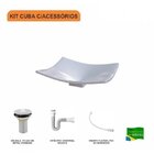 Kit Cuba F44 Com Válvula 1 Pol. E Sifão Pvc E Flexivel Branca