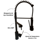 Kit Cuba Gourmet 50x40cm + Torneira Gourmet Moncomando Cozinha