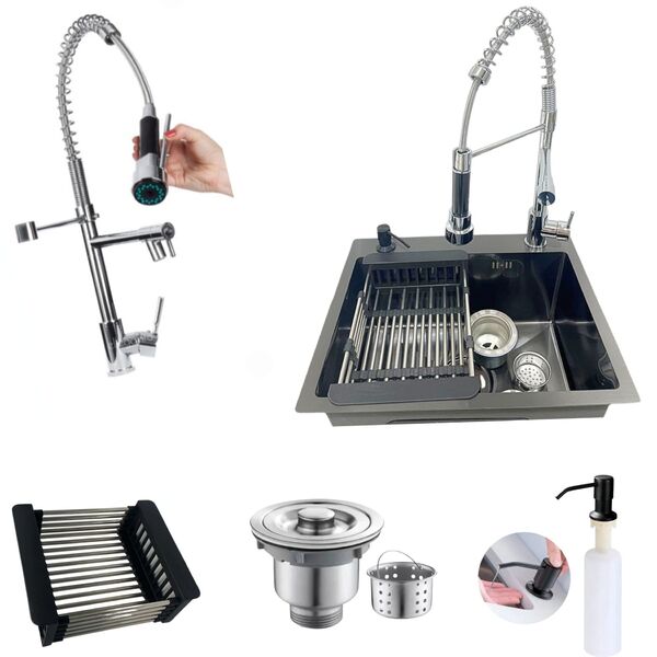 Kit Cuba Gourmet 50x40cm + Torneira Monocomando P/ Cozinha