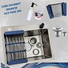 Kit Cuba Gourmet 50x40cm + Torneira Monocomando Premium Cozin