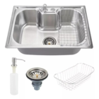 Kit Cuba Gourmet 60x42 Aço Inox 304 Torneira Monocomando Pia