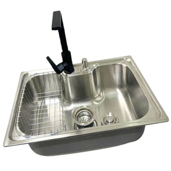 Kit Cuba Gourmet 60x42cm + Torneira Monocomando Aço Inox 304