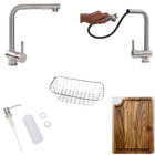 Kit Cuba Gourmet 60x42cm Com Acessórios + Torneira Gourmet Ex