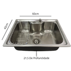 Kit Cuba Gourmet Cozinha Aço Inox 201 + Torneira + Acessórios