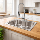 Kit Cuba Gourmet Cozinha Aço Inox 50x40cm E Torneira Gourmet