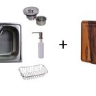 Kit Cuba Gourmet Cozinha Aço Inox + Torneira + Acessórios + T