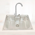 Kit Cuba Gourmet Inox 50x40 E Torneira Gourmet Inox Escovada