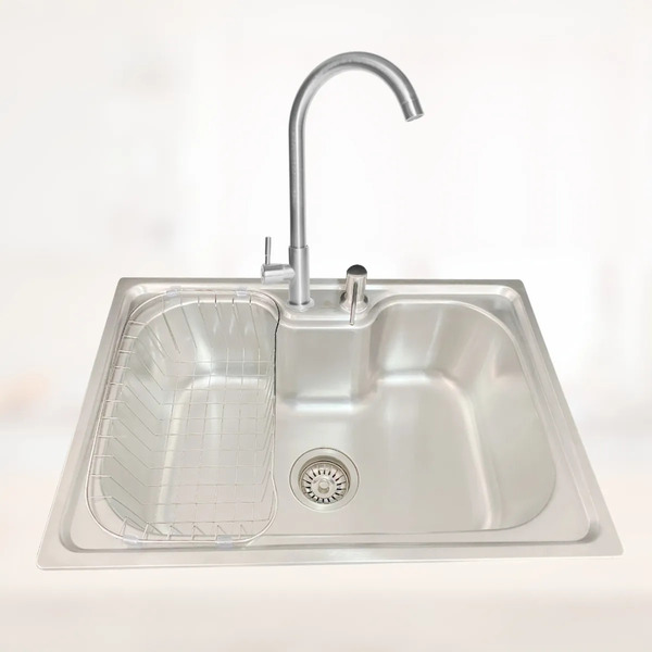 Kit Cuba Gourmet Inox 50x40 E Torneira Gourmet Inox Escovada