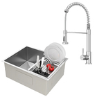 Kit Cuba Gourmet Malibú Aço Inox 304 E Torneira Gourmet Milão