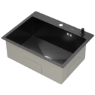 Kit Cuba Gourmet Mônaco Preto Aço Inox 304 E Torneira Gourmet