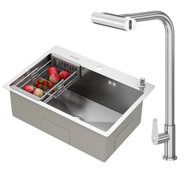Kit Cuba Gourmet Quebec 62cm Aço Inox 304 e Torneira Gourmet