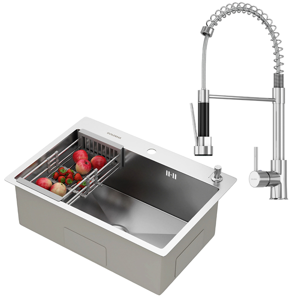 Kit Cuba Gourmet Quebec 62cm Aço Inox 304 e Torneira Gourmet